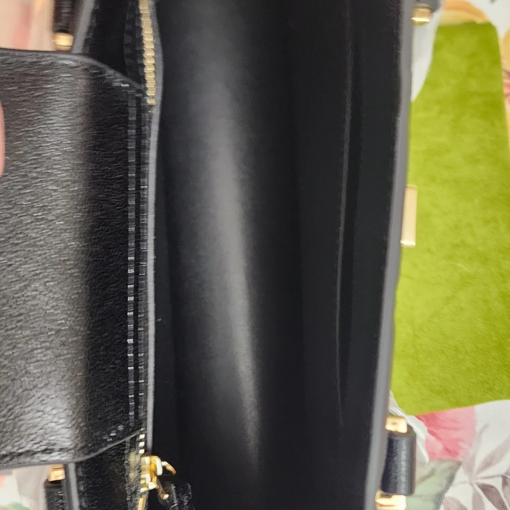 Tory Burch New York Fleming East-West Satchel Leather Black Small NWT